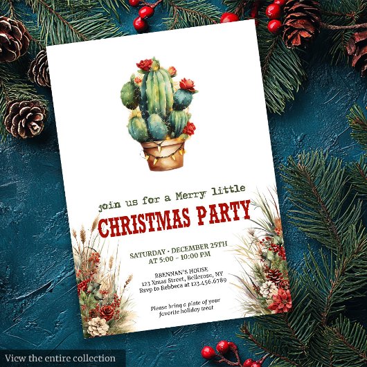 Wild West typography Christmas party digital   Kaart