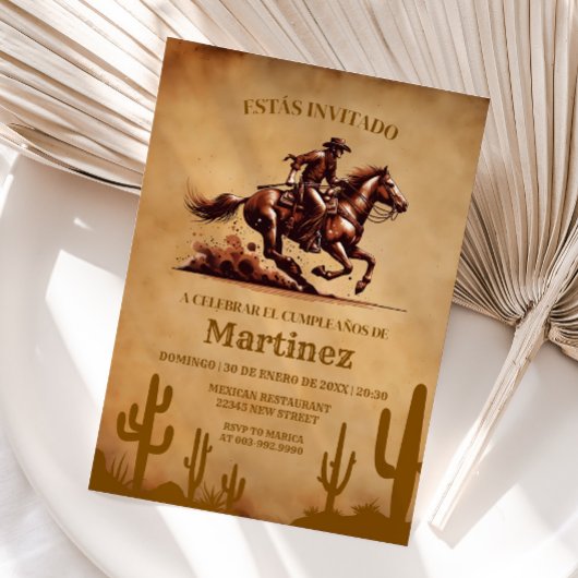 Wild West Vaquero Cowboy Verjaardag Spaans Kaart