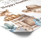 Wild West Vaquero Verjaardag baby Sock Hunt Poster (Hoek)