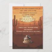 Wild West Verjaardag Cowboy Pet Cake Uitnodiging (Achterkant)