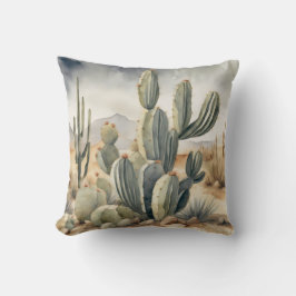 Wild West Vibes Cactus Waterverf Kussen