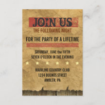 WILD WEST WANT Bar Bat Mitzvah Party Card