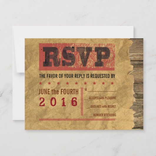 WILD WEST WANT Bar Bat Mitzvah Reply Card RSVP Kaartje (Voorkant)