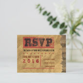 WILD WEST WANT Bar Bat Mitzvah Reply Card RSVP Kaartje (Staand voorkant)