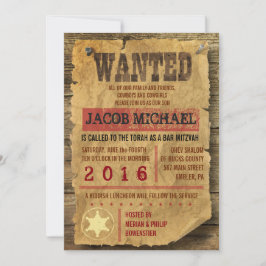 WILD WEST WANT Bar Bat Mitzvah Uitnodiging
