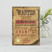 WILD WEST WANT Bar Bat Mitzvah Uitnodiging (Staand voorkant)