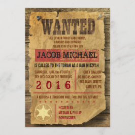 WILD WEST WANT Bar Bat Mitzvah Uitnodiging
