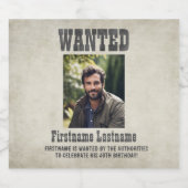 Wild West Wanted Poster verjaardagsfeestje Bier Etiket (Enkel label)