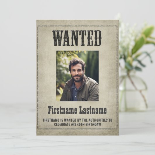 Wild West Wanted Poster verjaardagsfeestje Kaart (Staand voorkant)
