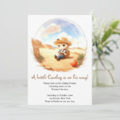 Wild West Waterverf Celebration Boy Baby shower Kaart (Staand voorkant)