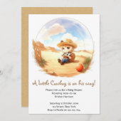 Wild West Waterverf Celebration Boy Baby shower Kaart (Voorkant / Achterkant)