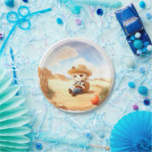 Wild West Waterverf Celebration Boy Baby shower Papieren Bordje (Feest)