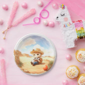 Wild West Waterverf Celebration Boy Baby shower Papieren Bordje (Feest)