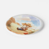 Wild West Waterverf Celebration Boy Baby shower Papieren Bordje (Gekanteld)