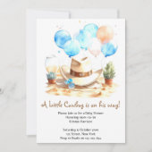 Wild West Waterverf Cowboy Baby shower Kaart (Voorkant)