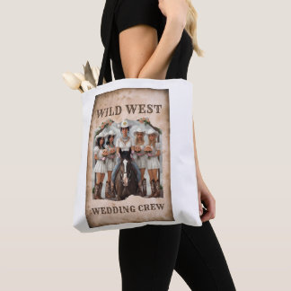Wild West Wedding Crew Bride Canvas tas