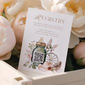 Wild West Western Baby shower QR Code Registry Informatiekaartje