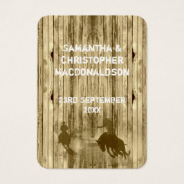 Wild West western bruiloft wil je label bedanken Visitekaartjes