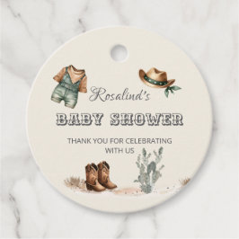 Wild West Western Cowboy Baby shower Bedankjes Labels