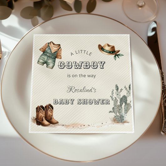 Wild West Western Cowboy Baby shower Servet