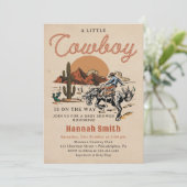 Wild West Western Cowboy Baby shower Uitnodiging (Staand voorkant)