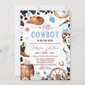 Wild West Western CowBoy Blauw Baby shower Kaart (Voorkant)