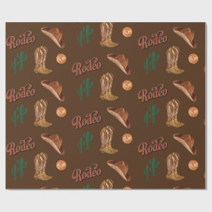 Wild west western cowboy bruin inpakpapier