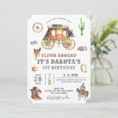 Wild West Western Cowboy eerste verjaardag Kaart (Staand voorkant)