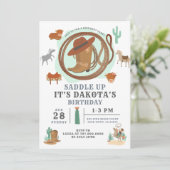 Wild West Western Cowboy's Birthday Uitnodiging (Staand voorkant)