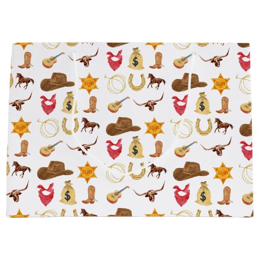 Wild West Western Land Rodeo Alle leeftijden Verja Groot Cadeauzakje (Voorkant)