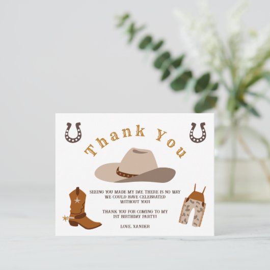 Wild West Western Rodeo Cowboy Dank je kaarten (Staand voorkant)