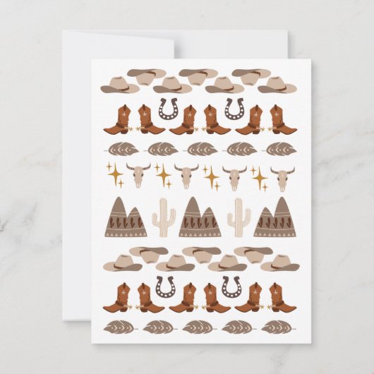 Wild West Western Rodeo Cowboy Dank je kaarten (Achterkant)