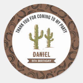 Wild West Western Verjaardag Ronde Sticker