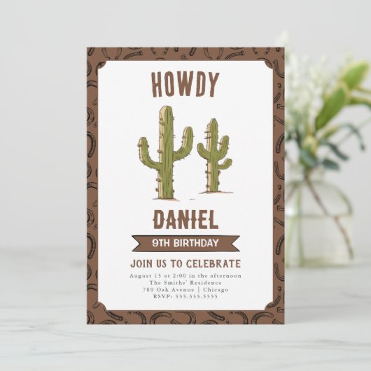 Wild West Western Verjaardagsfeest Kaart (Staand voorkant)