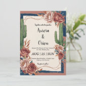 Wild West westerne Boho huwelijksuitnodigingen Kaart (Staand voorkant)