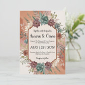 Wild West westerne Boho huwelijksuitnodigingen Kaart (Staand voorkant)