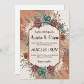 Wild West westerne Boho huwelijksuitnodigingen Kaart (Voorkant / Achterkant)