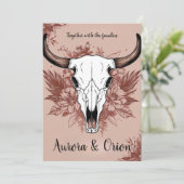 Wild West westerne Boho huwelijksuitnodigingen Kaart (Staand voorkant)