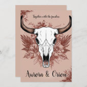 Wild West westerne Boho huwelijksuitnodigingen Kaart (Voorkant / Achterkant)