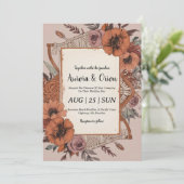 Wild West westerne Boho huwelijksuitnodigingen Kaart (Staand voorkant)