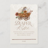 Wild West Westerne Floral Wagon Baby Luier Raffle Informatiekaartje (Voorkant)