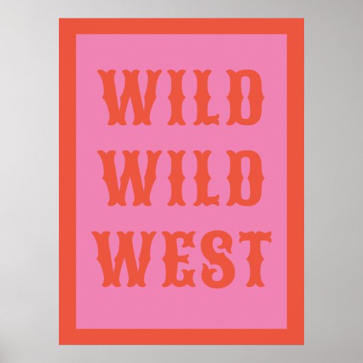 Wild West Westerne Typografie Ranch cabine Poster (Voorkant)