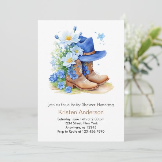 Wild West Whimsy Baby shower Kaart (Staand voorkant)