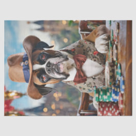 Wild West Willy, bokser die Poker speelt Tissuepapier