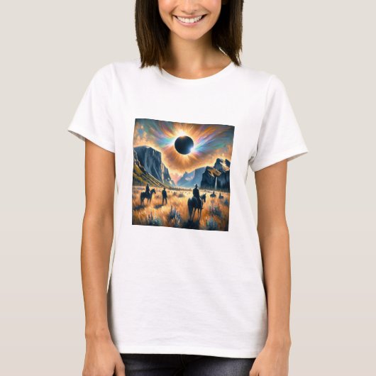 Wild West Wonder: Eclipse T-shirt voor vrouwen (Voorkant)