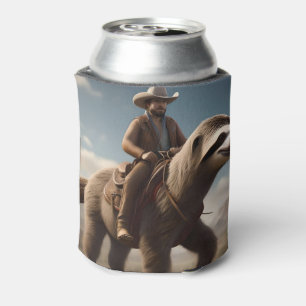 Wild West Wonders: Cowboy rijden op een luiaard Blikjeskoeler