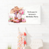 Wild West Wonders Cowgirl Verjaardag Spandoek (Insitu)