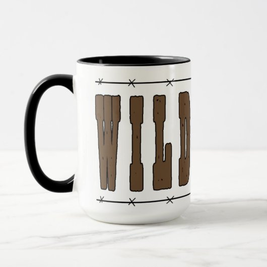 Wild West woord kunst koffie mok (Links)