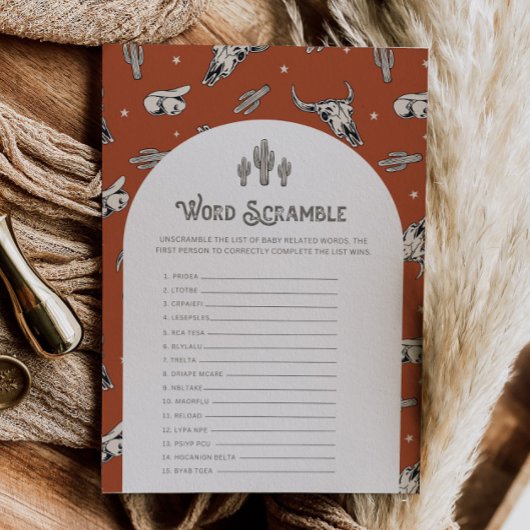Wild West Word Scramble Game