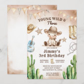 Wild West Young Wild & Three Cowboy Verjaardag Kaart (Voorkant / Achterkant)